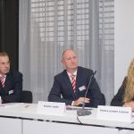 Von links nach rechts: Dr. Gunter Tautorus, Kristian Jünke und Anne-Laureen Lauven von BST eltromat stellten auf der Pressekonferenz neueste Lösungen in Sachen Bahninspektion und Bahnlaufregelung vor
