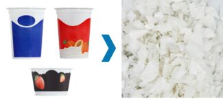 Recycling von "nicht recycelbaren" direktbedruckten Polypropylen (PP)- und Polystyrol (PS)-Bechern